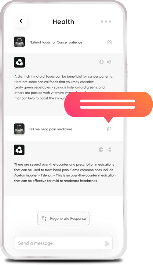 A mobile app's chat page
