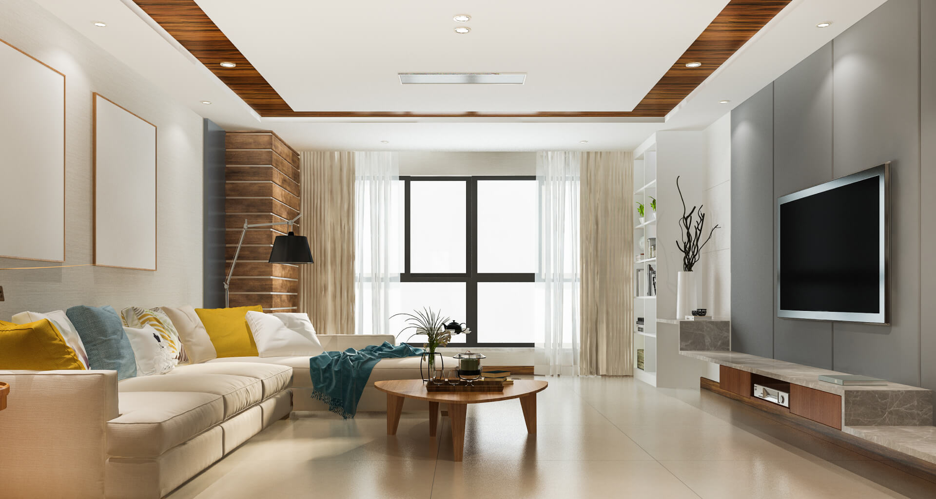 A nicely decorated living room