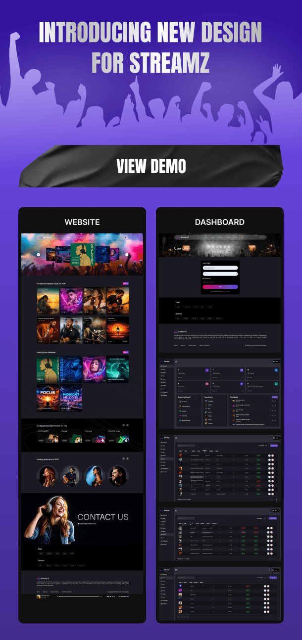 Streamz- A music streaming website with admin panel